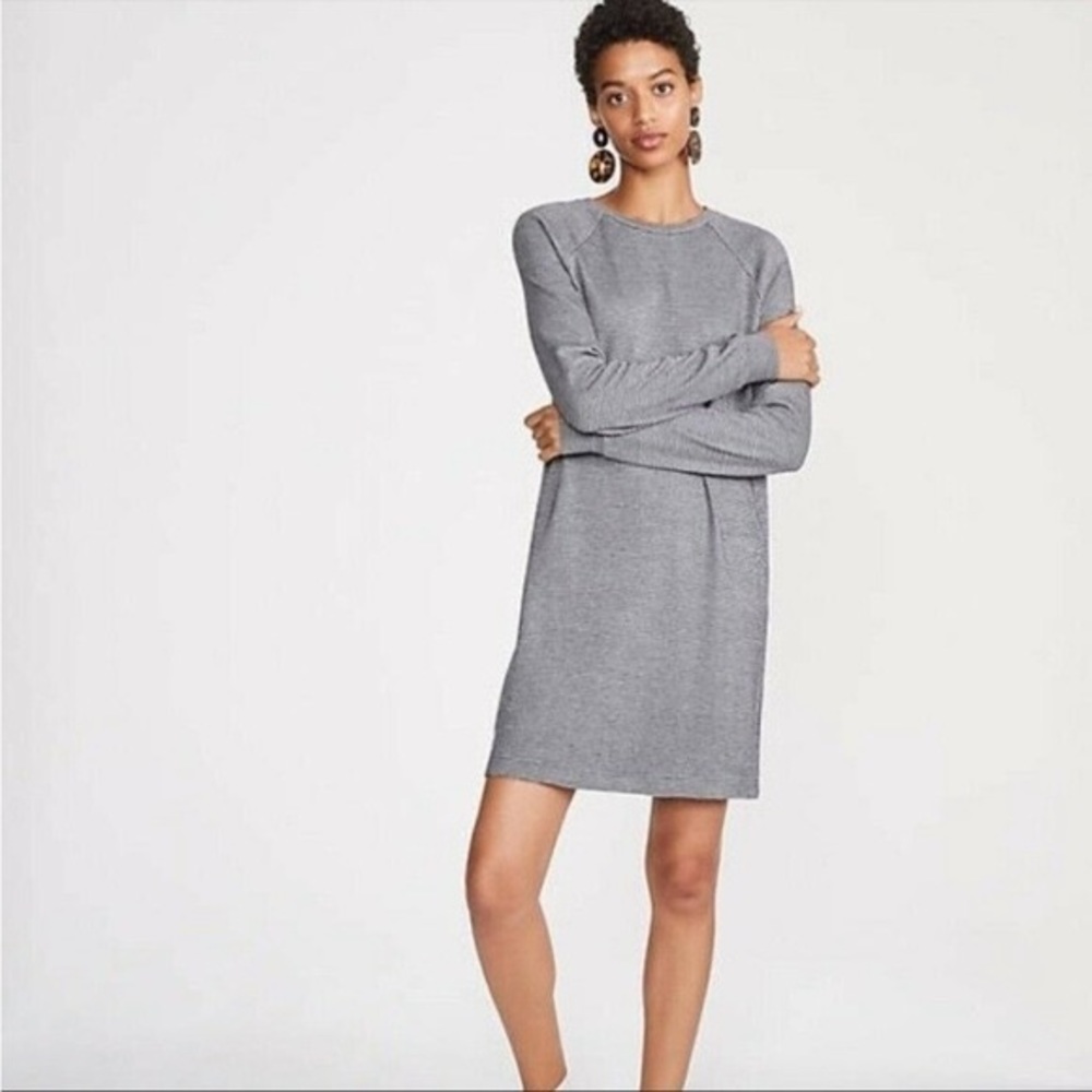 Lou & Grey Black White Houndstooth sweater dress XS